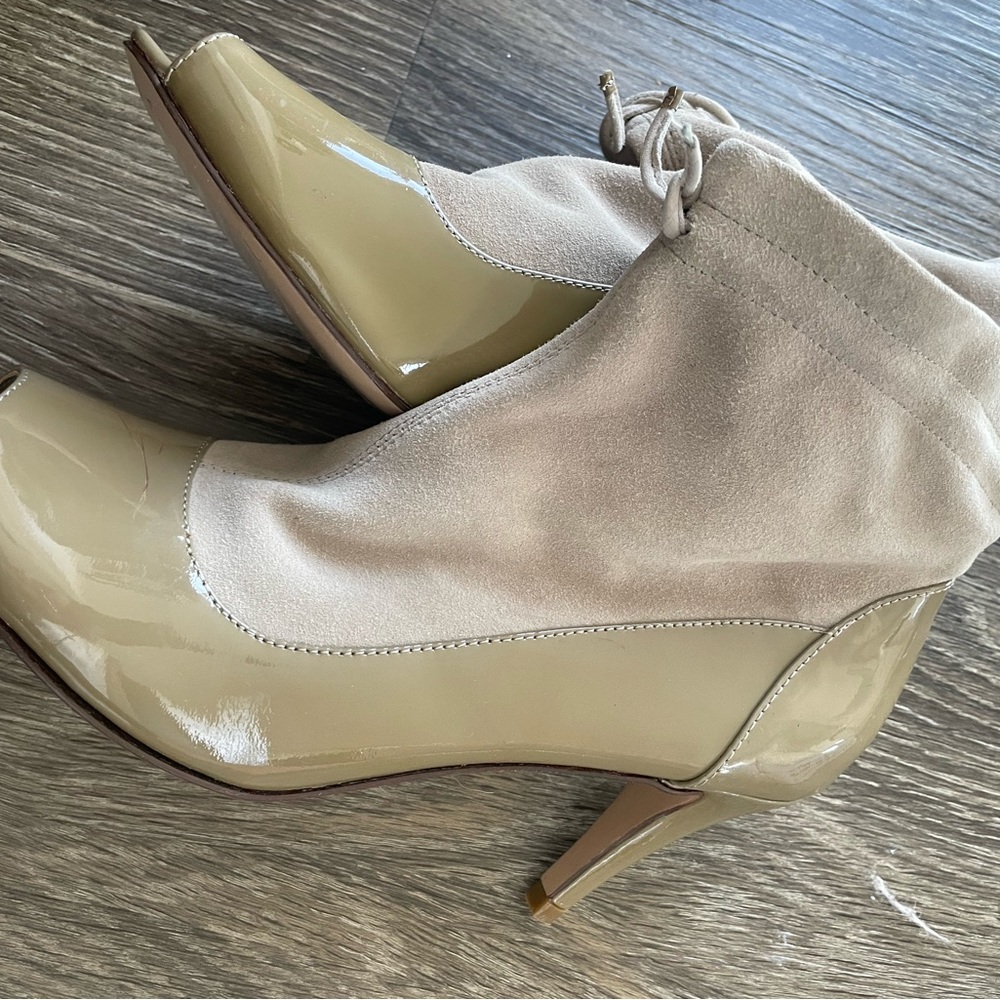 Bally leather peep toe booties